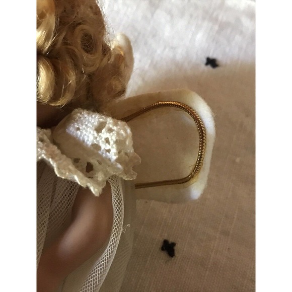 Small Bisque Baby Doll Angel Jointed Limbs Tulle Crochet Dress 6.5” READ - Picture 5 of 15